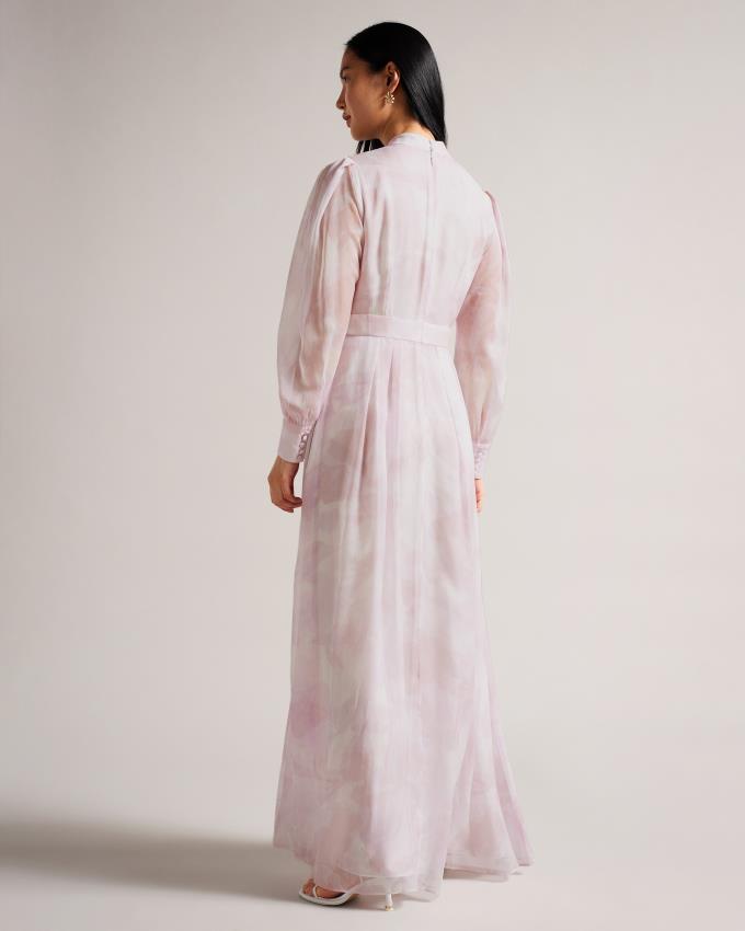 Peignoir Ted Baker Long Sleeve Maxi With Blouson Sleeve Rose Femme | YSZ-89732470